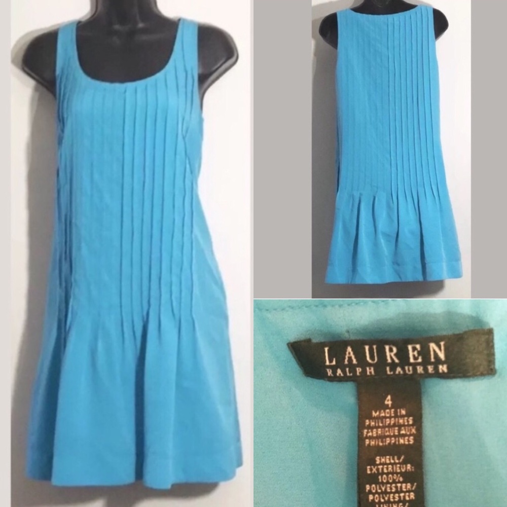 Lauren Ralph Lauren 4 blue sleeveless sheath dress